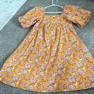 Floral Orange Kids Dress
